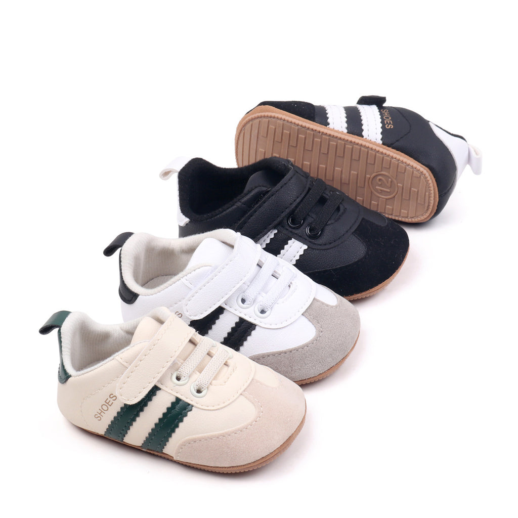 Chaussures de marche tendance pour tout-petits avec paillettes Velcro pour bébés