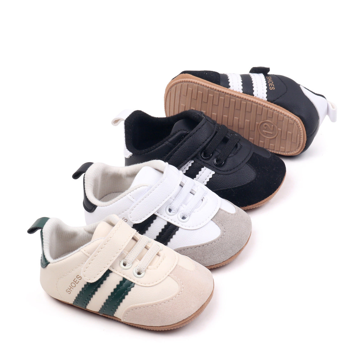 Chaussures de marche tendance pour tout-petits avec paillettes Velcro pour bébés