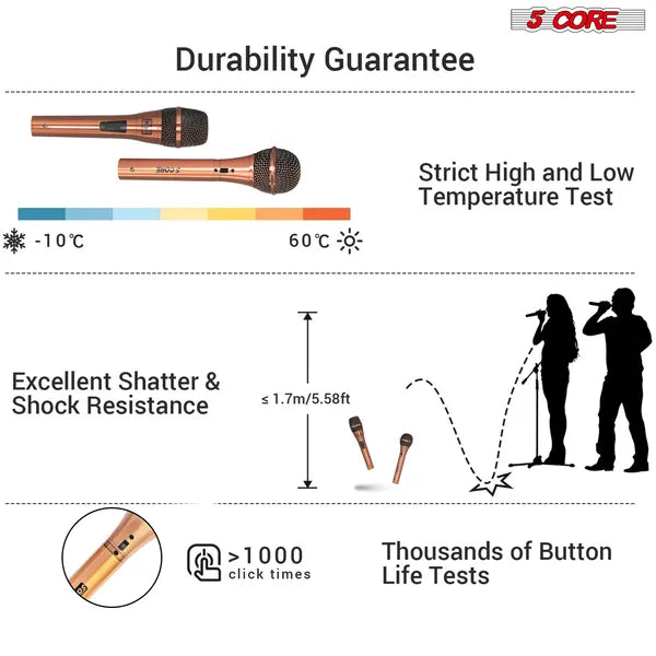 5 Core XLR Microphone Dynamic Mic Karaoke Singing Studio Microfono Mics portables
