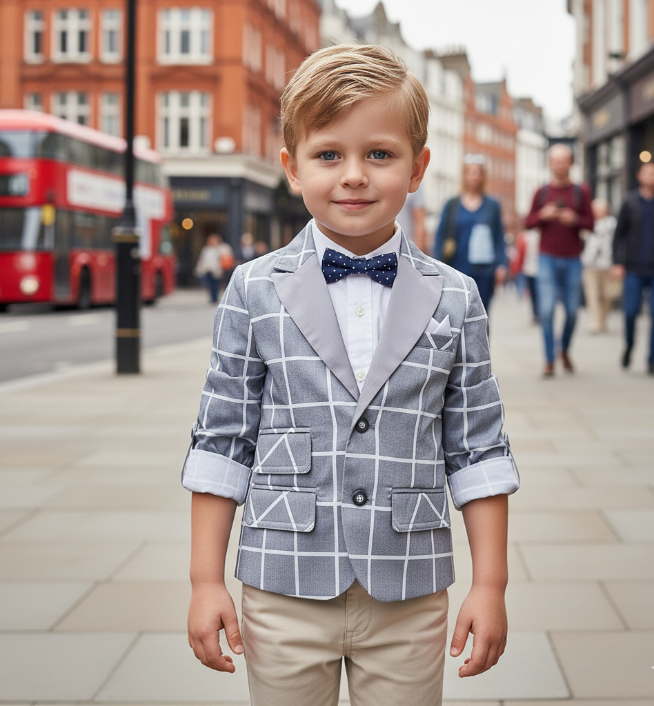 Garçons Plaid Blazer Veste Smart Casual Printemps Top Enfants Vérifiez 4-9Y