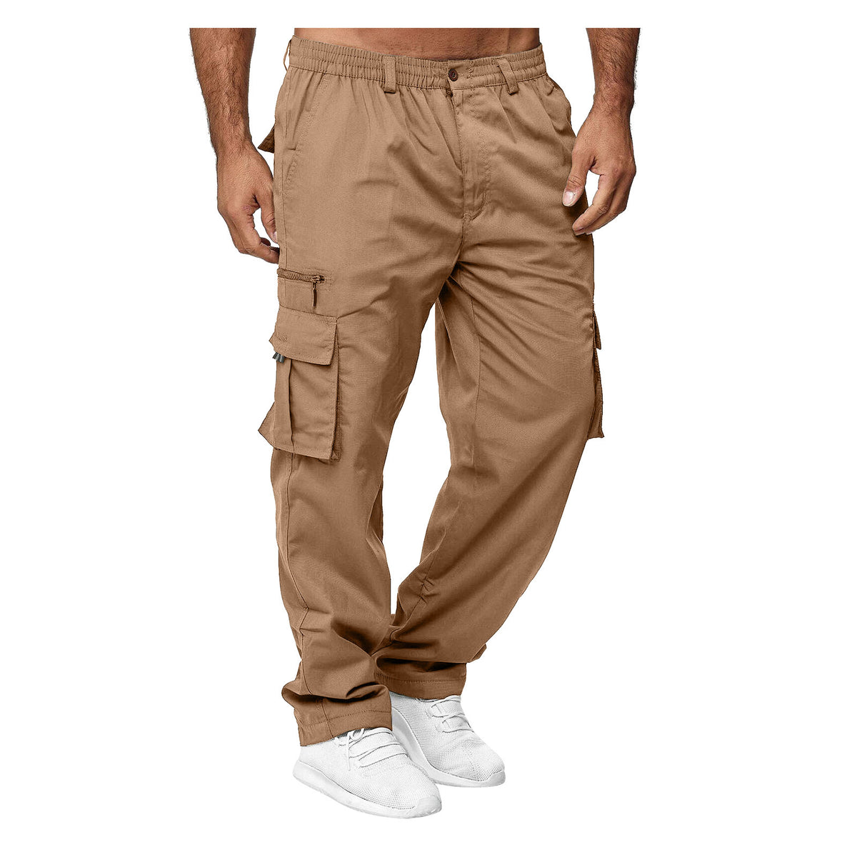 Pantalons de fitness pour homme EBay Casual Multi-Pocket Loose Straight Pantalons de fitness