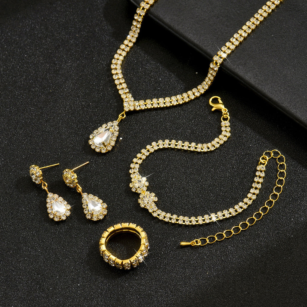 Ensemble de Bijoux en Strass 4 Pcs