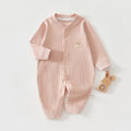 Pure coton sans os Romper Base-couche Vêtements pour bébés Pyjamas unis de couleur unie