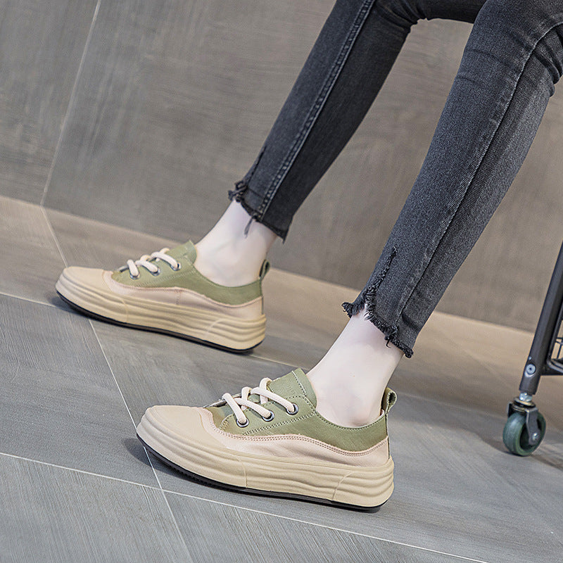 Sneakers en cuir décontracté de mode femme