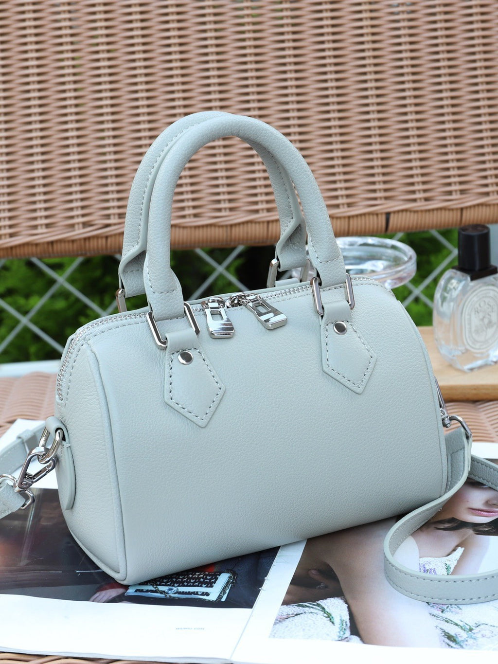 Sac pour femmes en cuir à grains supérieurs