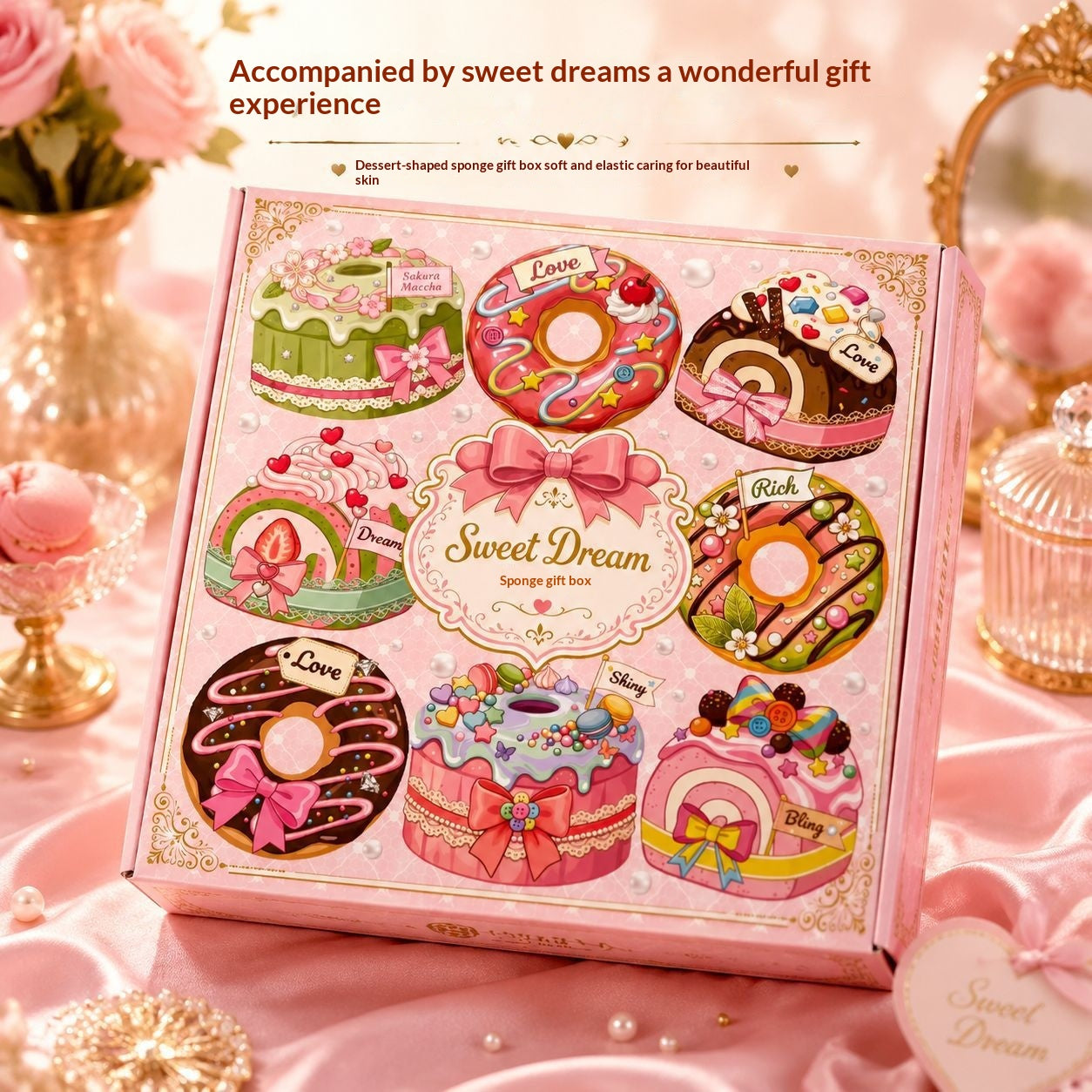 Boîte cadeau créative à éponge en forme de donut