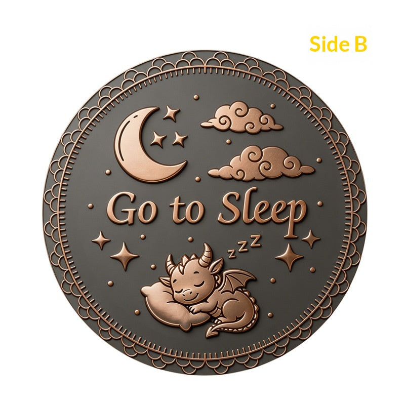 Rétro-style Livre-themed Sleep Decal Coin pour la prise de décision