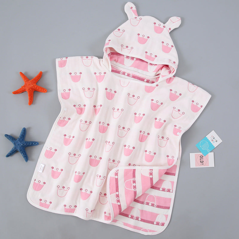 Cape de serviette de bain pour enfants avec cap Pure Cotton Gauze