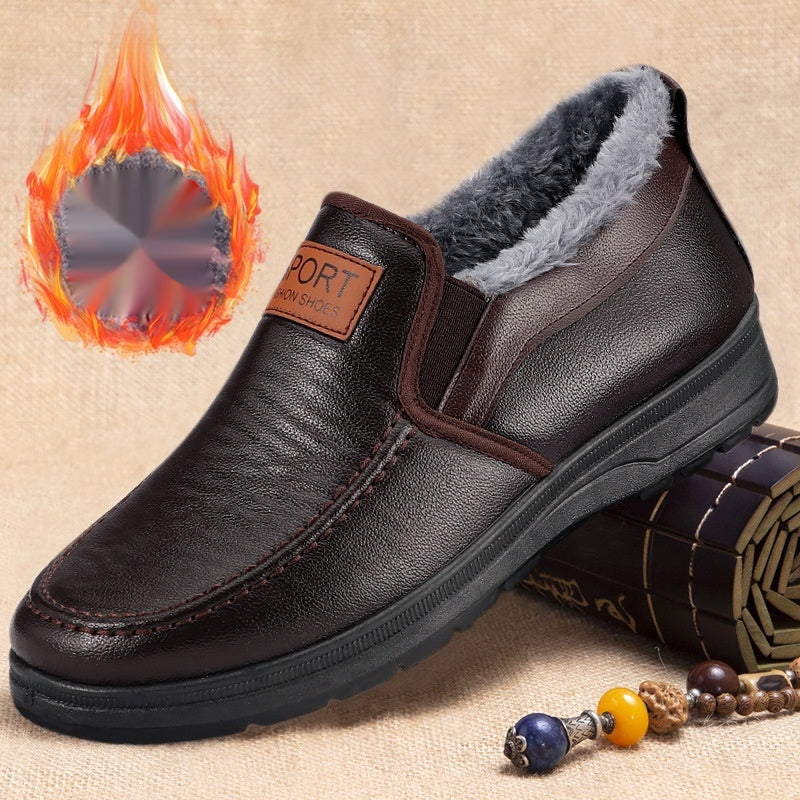 Chaussures vieux Beijing pour hommes avec doublure en polaire extra épais et chaud