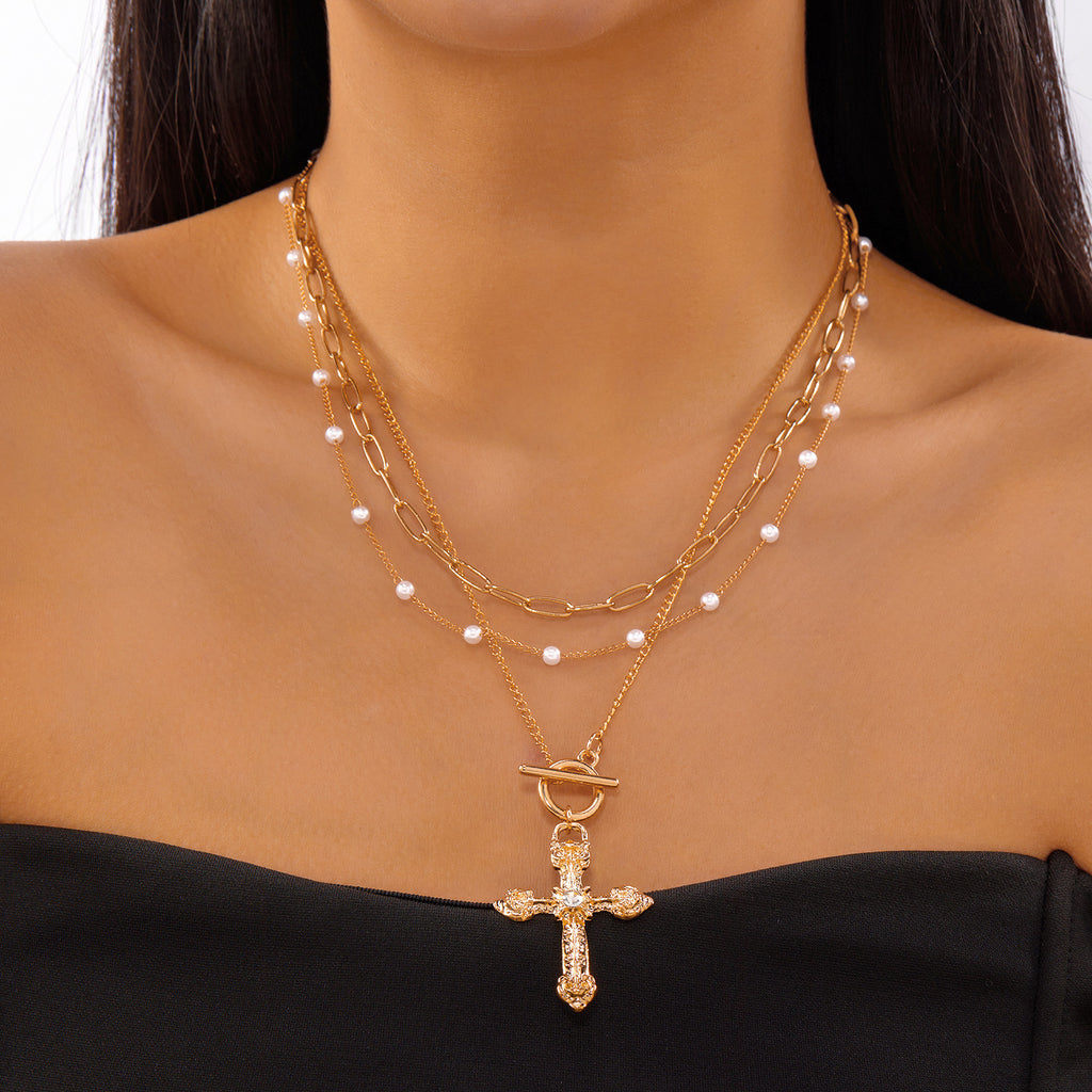 Collier de perles pour les yeux de style maillard