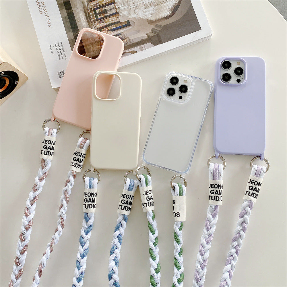 Back Woven Cross-body Lanyard Backer-card Accessoires Coque téléphone
