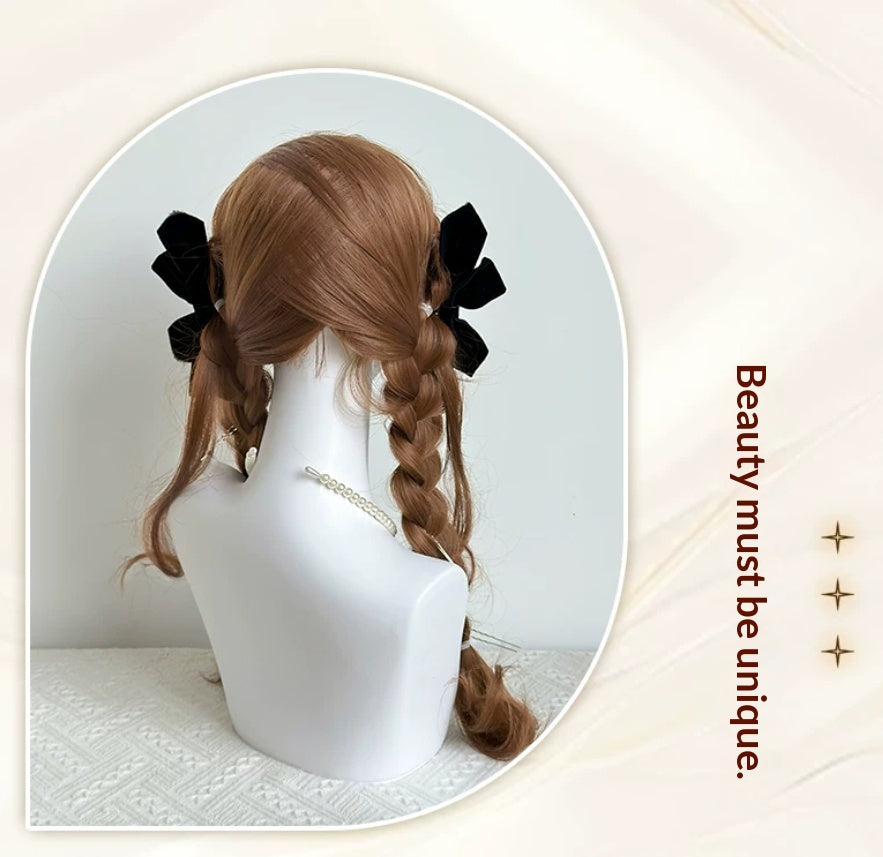 Huit caractères Long Wavy Cheveux Personnalisables Double Pigtails