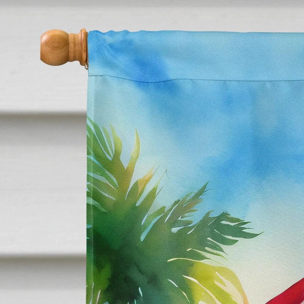 Hawaï Hibiscus hawaïen dans l'aquarelle Maison Drapeau Grand Porc Manches Pole décoratif Outsi