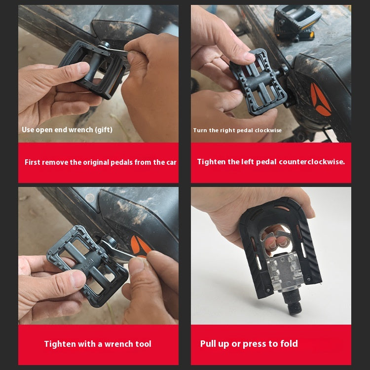 Pédales de vélo alliage d'aluminium pliable