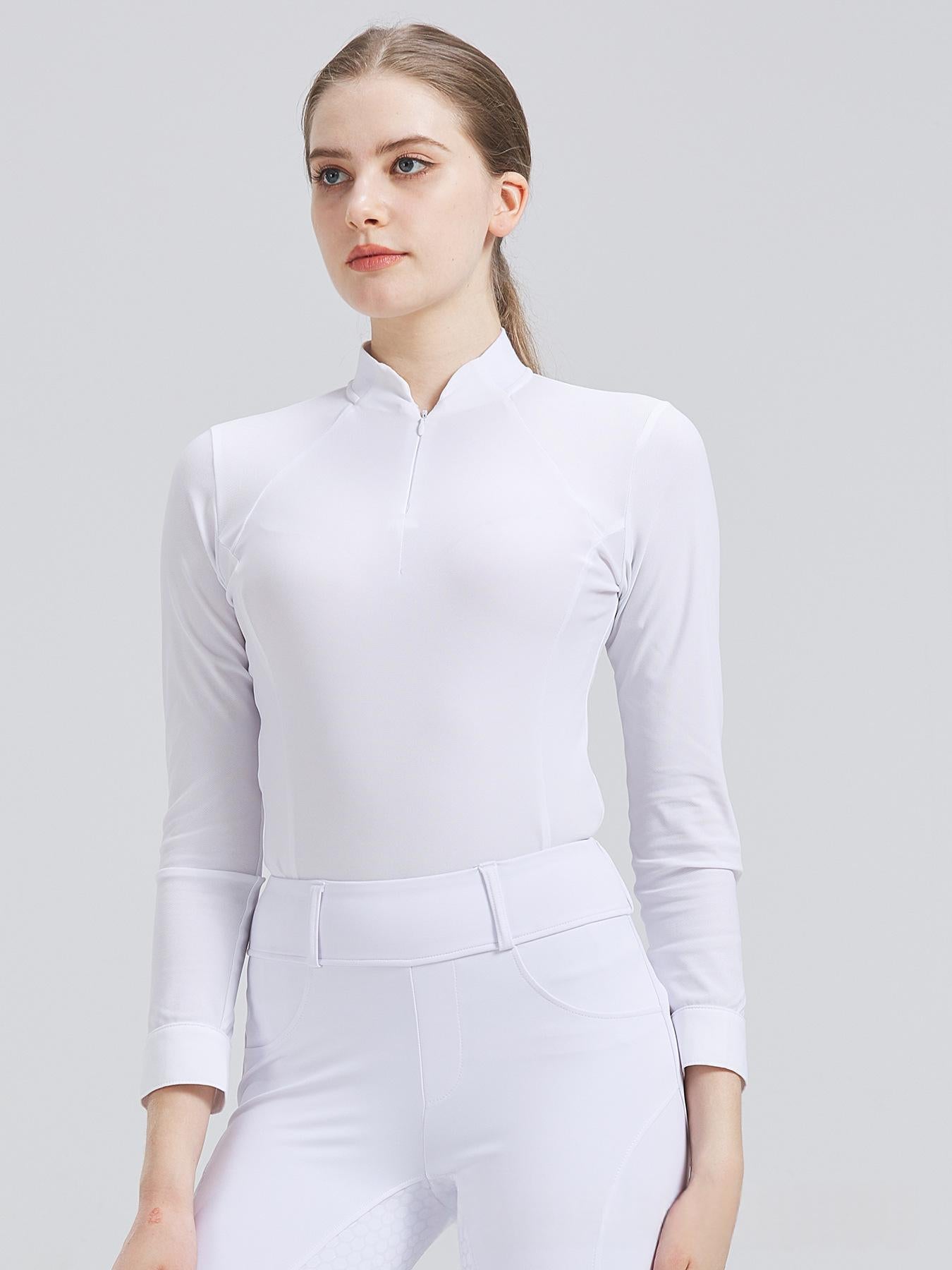 Chemise équestre à manches longues de printemps pour femmes