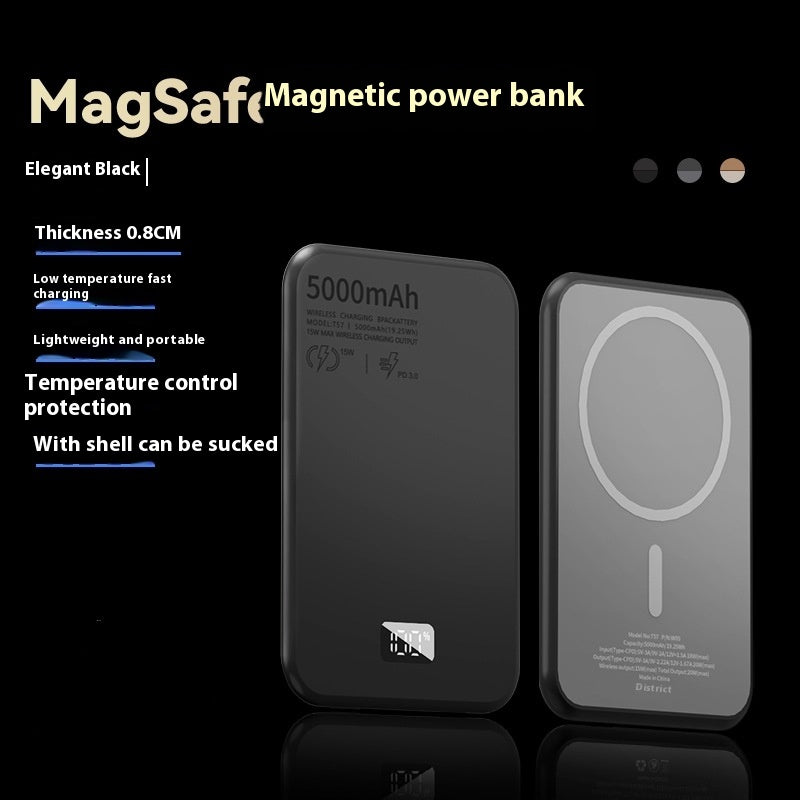 Affichage numérique magnétique sans fil Alliage d'aluminium Charge rapide Alimentation mobile