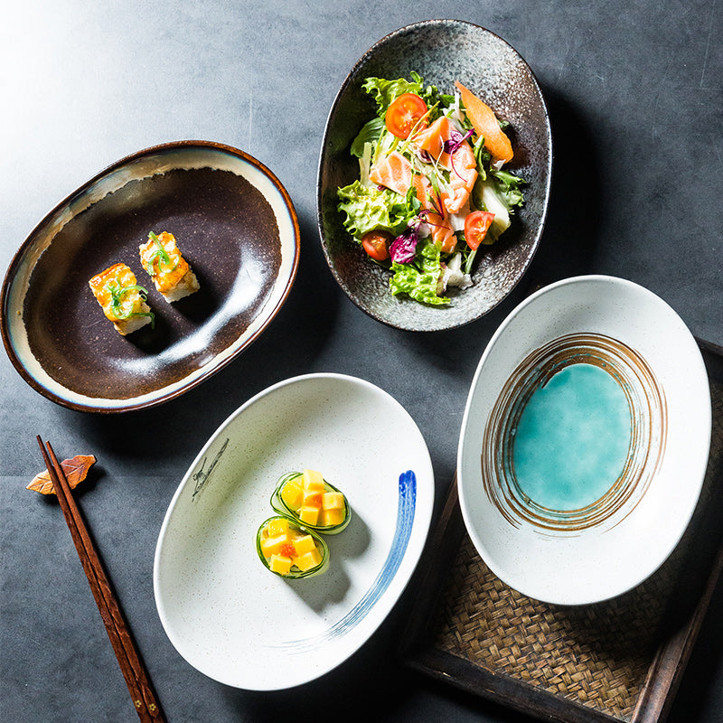 Produits de table en forme créatif avec de grands bols en céramique irrégulière