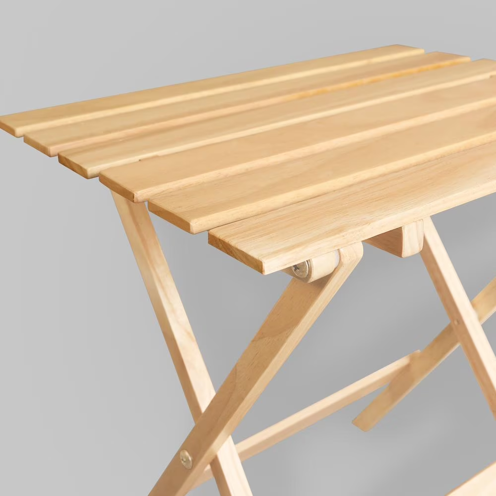 Table latérale pliante en bois massif portable