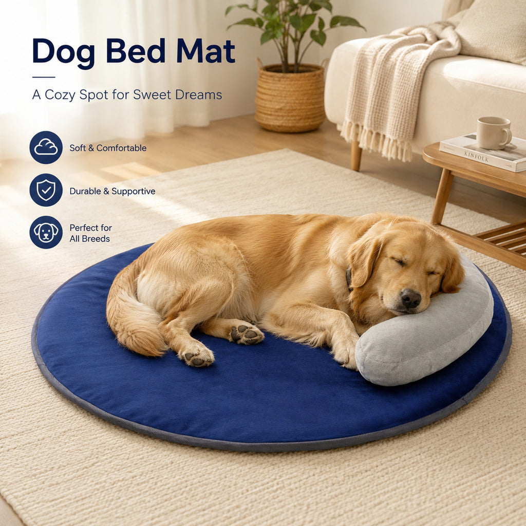 Matelas rond pour chien de chien doux et confortable Détachable Mobile Oreiller Dirt Resist