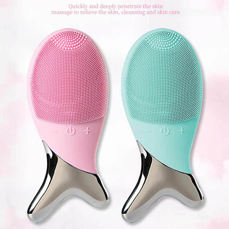 Système de nettoyage de gel de silicone Nettoyant du visage électrique Brosse de nettoyage Poches inductifs