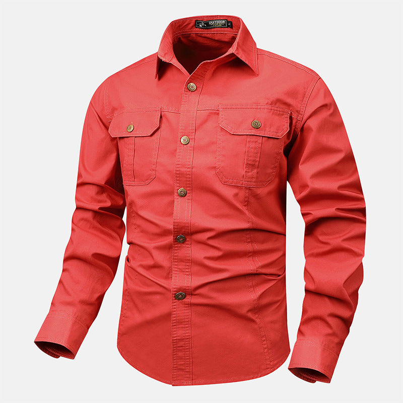Chemise à manches longues en coton pur sans marque