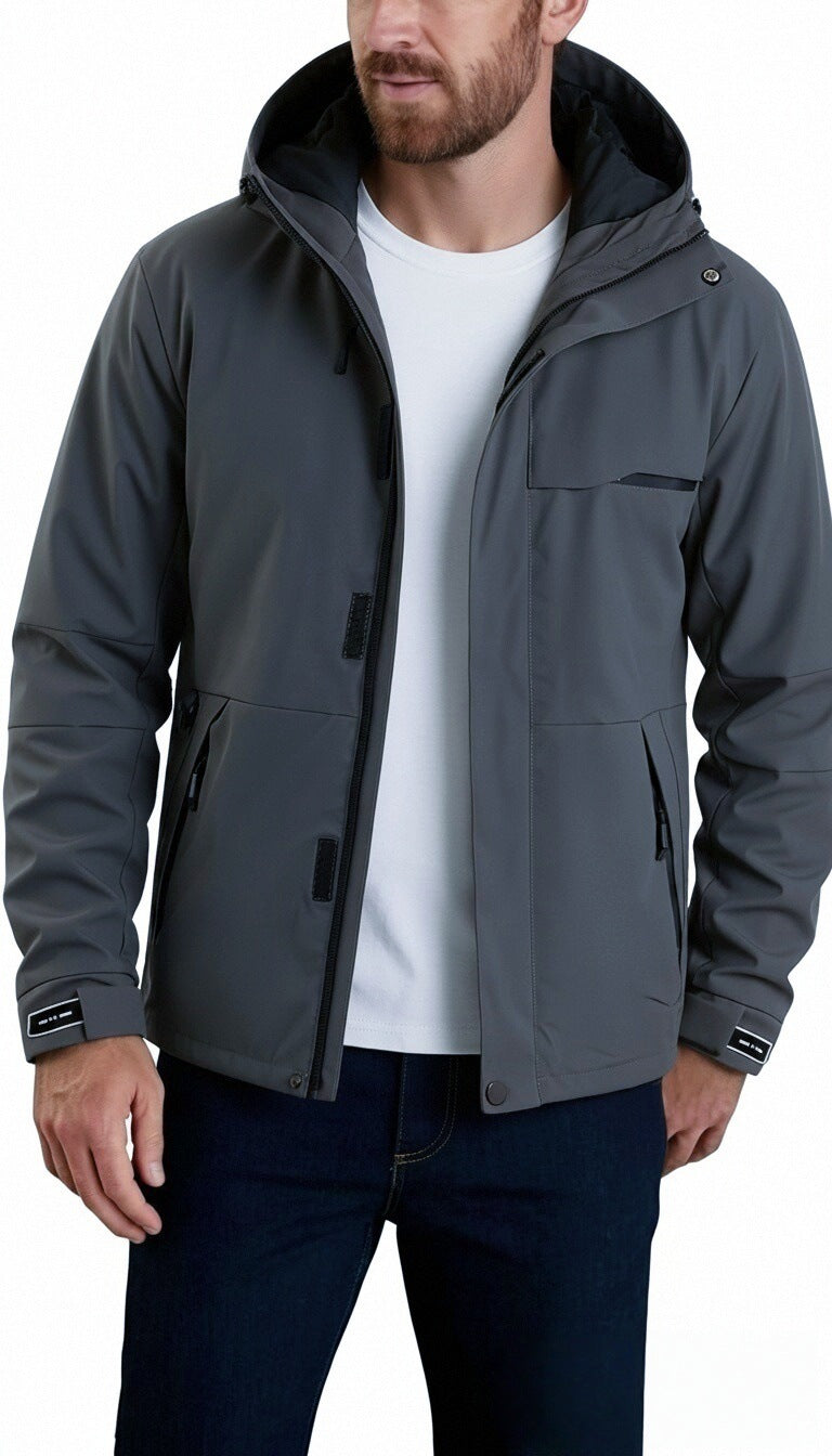 Veste multi-fonctionnelle d'extérieur pour homme en couleur solide