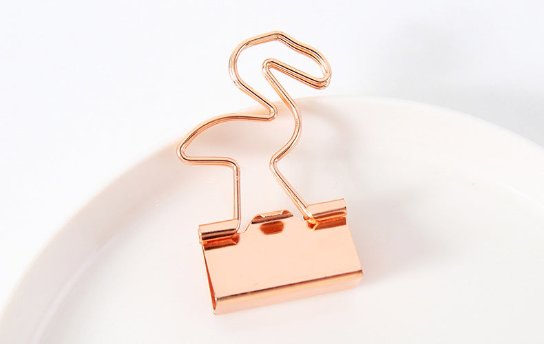 Creative Plating Or Petit Clip Bureau Style Long Tail Metal