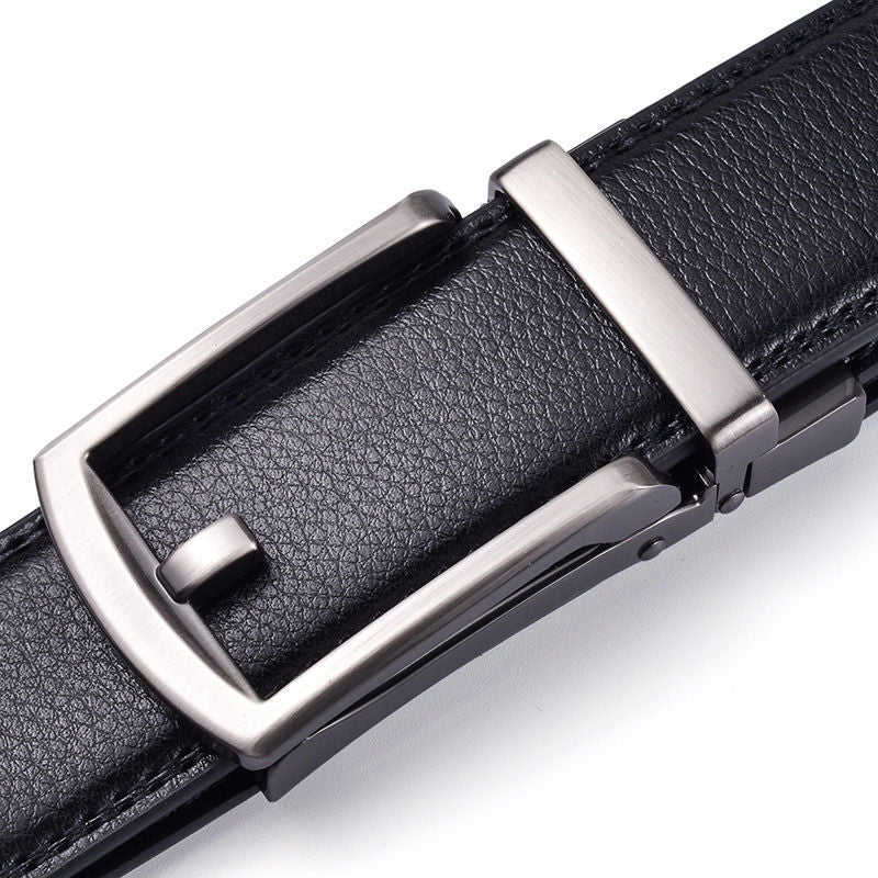 Ceinture de mode à deux couches à boucle automatique pour hommes