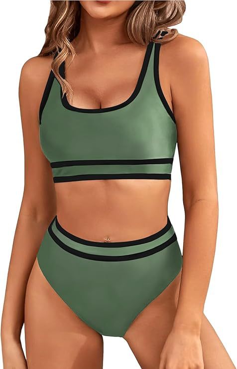 Ensemble de bikini à haute portée pour femmes Sportif à deux pièces