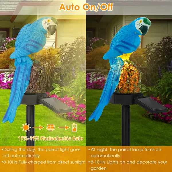 Solar Powered Parrot Garden Light IP65 Waterproof LED Parrot Landscape Lampe Loi décorative