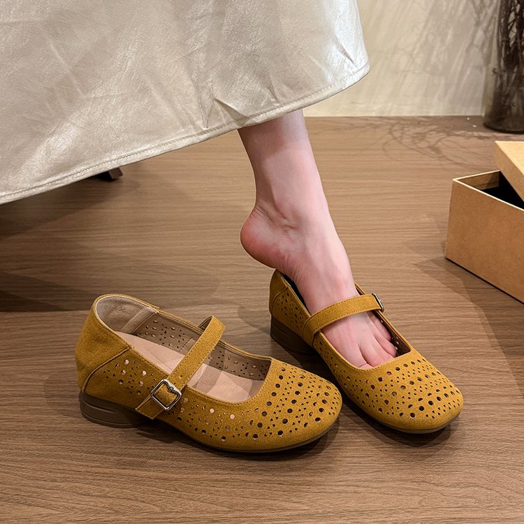 Chaussures Français Hollow Out Intérieur Ajustage Mary Jane pour Femmes