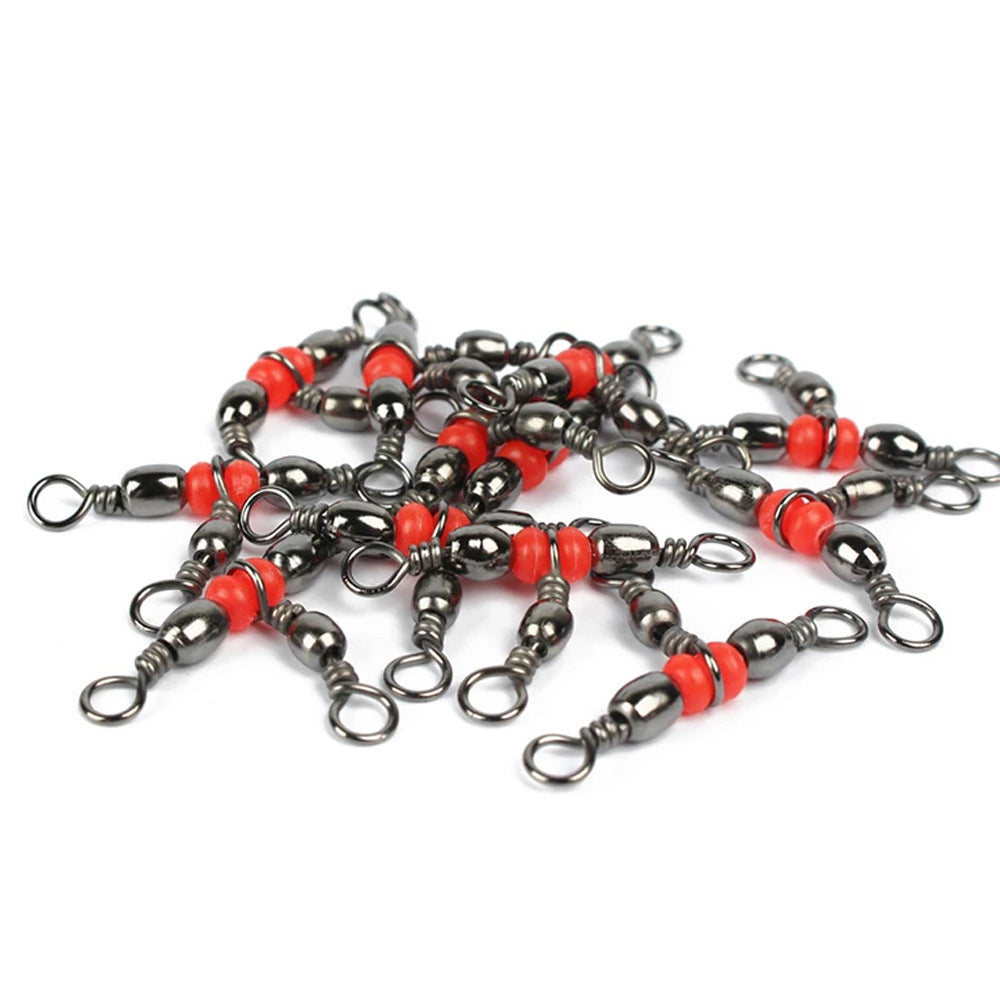 Perles rouges Triple pivotant T-Connector Accessoire de pêche Figurine-Eight pivotant Gadget de pêche