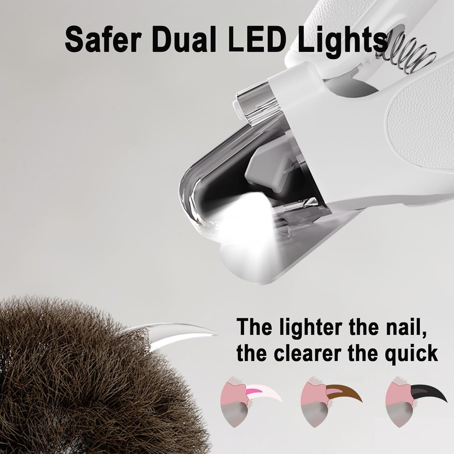2-en-1 Led Light Cat Anti-blood Grinder Chien chien Clipper de ongles Clipper de ongles