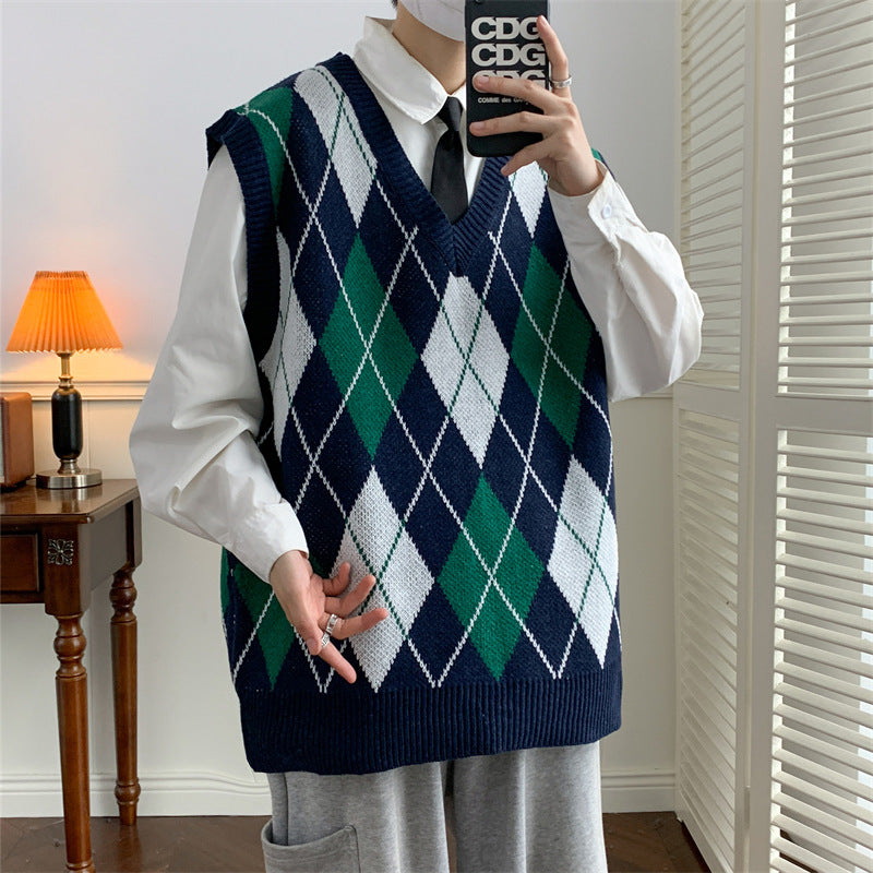 Pull-over Vest Vest Sweater à col V pour homme