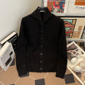 Chandail à col haut pour hommes Style de la haute rue Épaisseur Cardigan à mailles longues