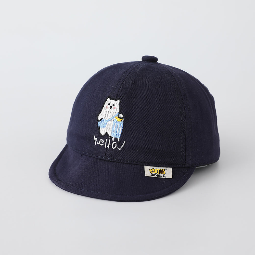 Base de caricature polaire brodée pour enfant Cute Casual Brimmed