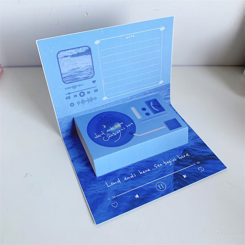 Phonograph cadeau d'anniversaire Cartes de voeux stéréoscopiques créatives