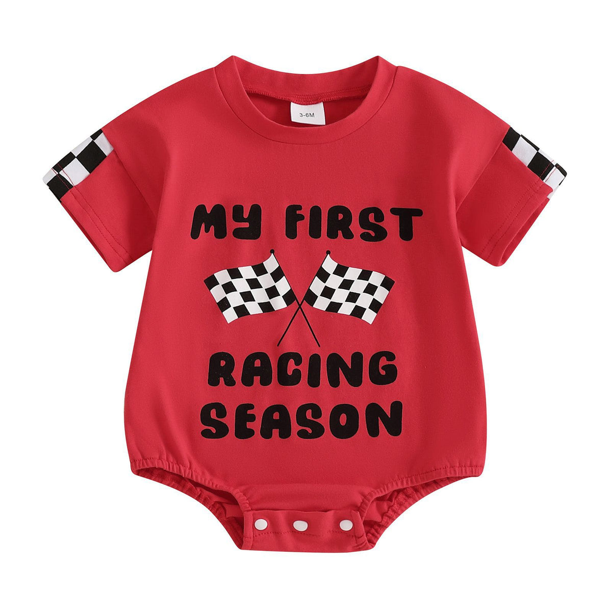 Voiture de course letter Red T-shirt Romper manches courtes