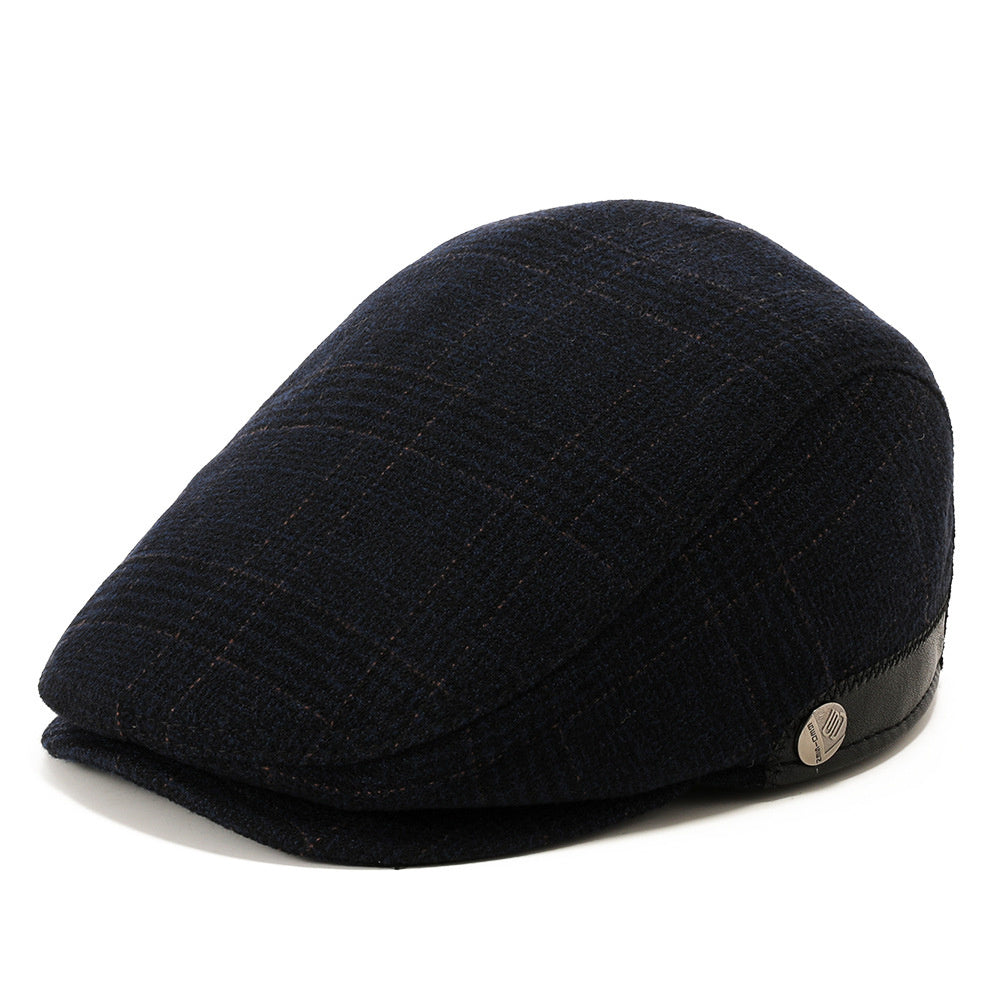 Woolen Beret Herringbone Pattern réglable