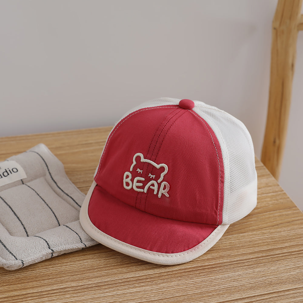 Lettre brodée d'été et de printemps pour enfants à mèche légère BEAR Baseball Ca