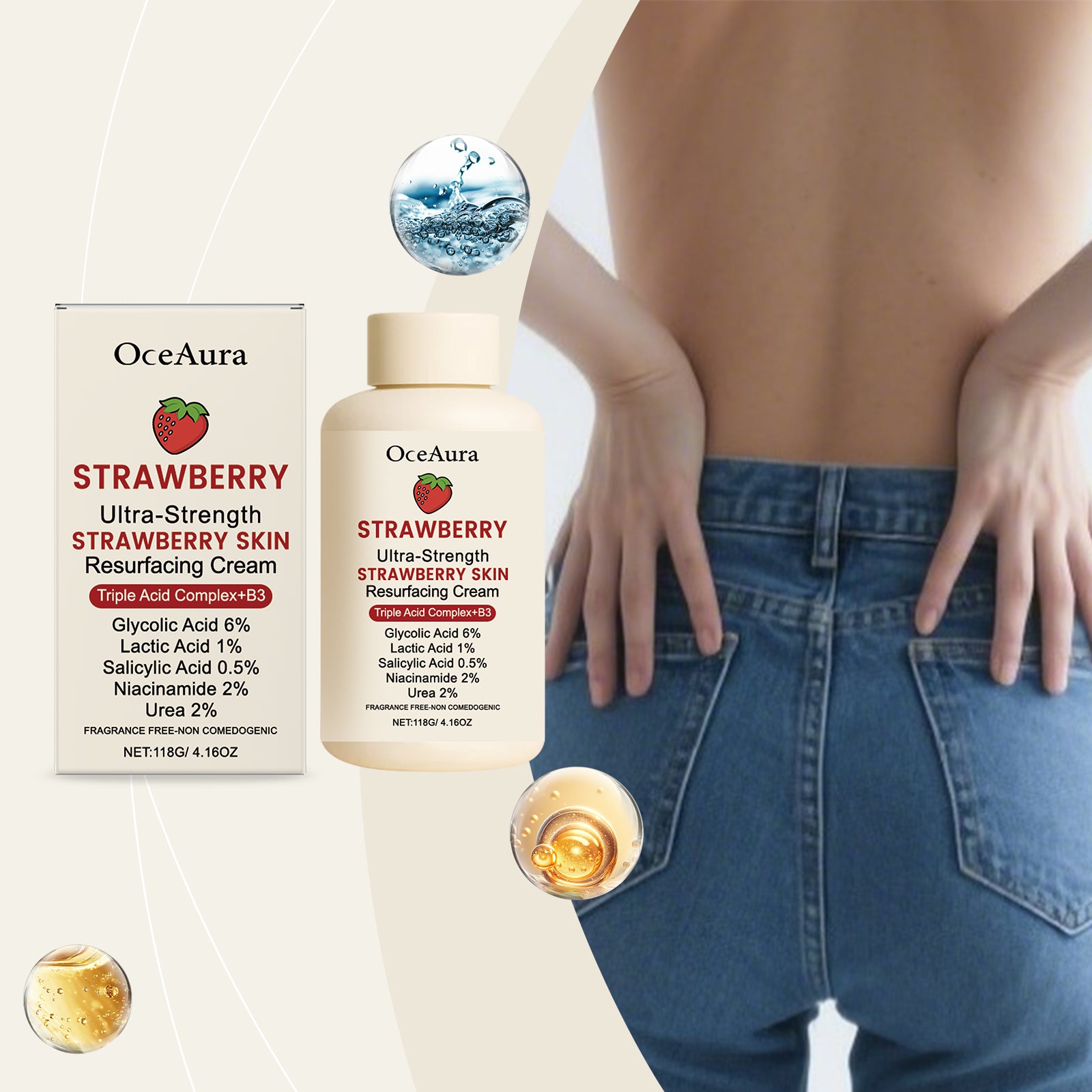 Crème de rajeunissement de peau fraise 118g 1 boîte