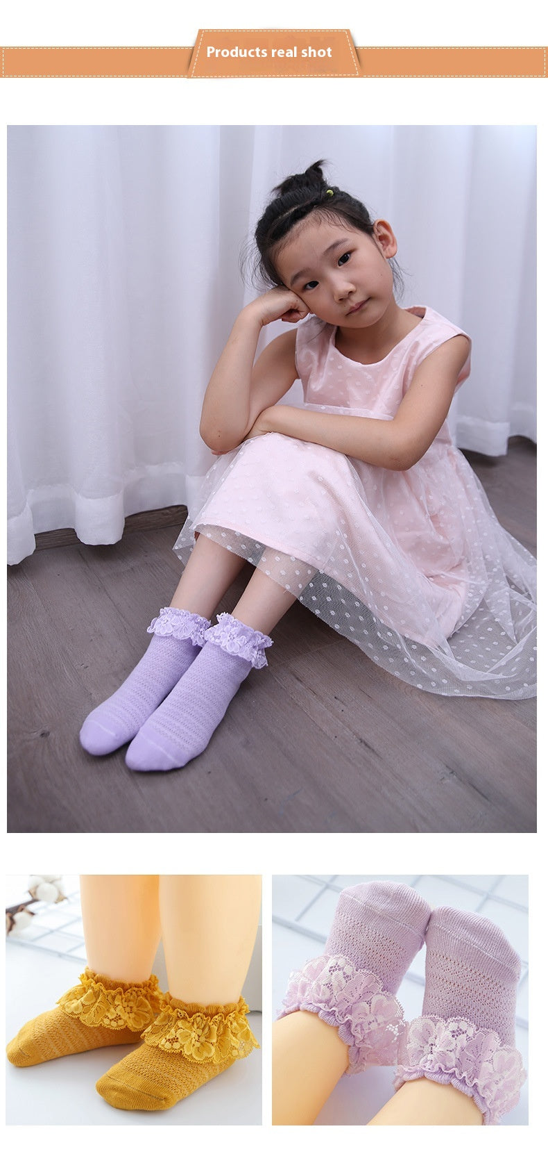 Été Filles Chaussettes en dentelle Chaussettes en dentelle