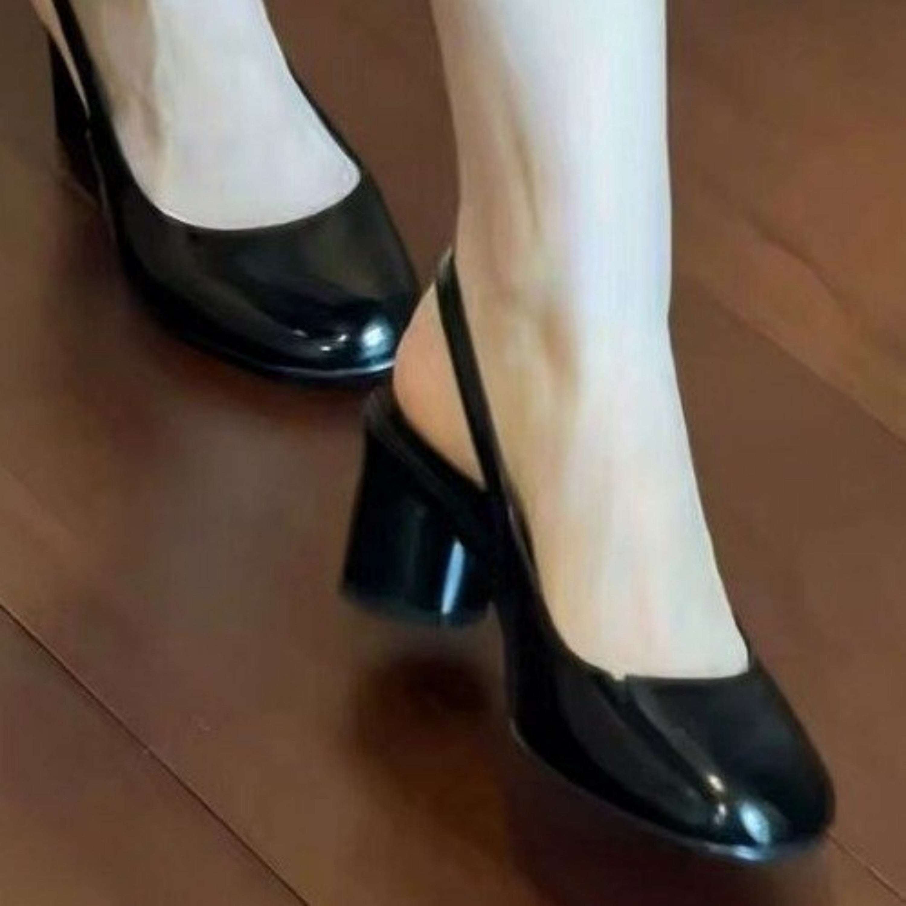 Femmes Minimaliste Français orteil rond Shallow Bouche Block Talon Mary Jane Chaussures Ele polyvalent