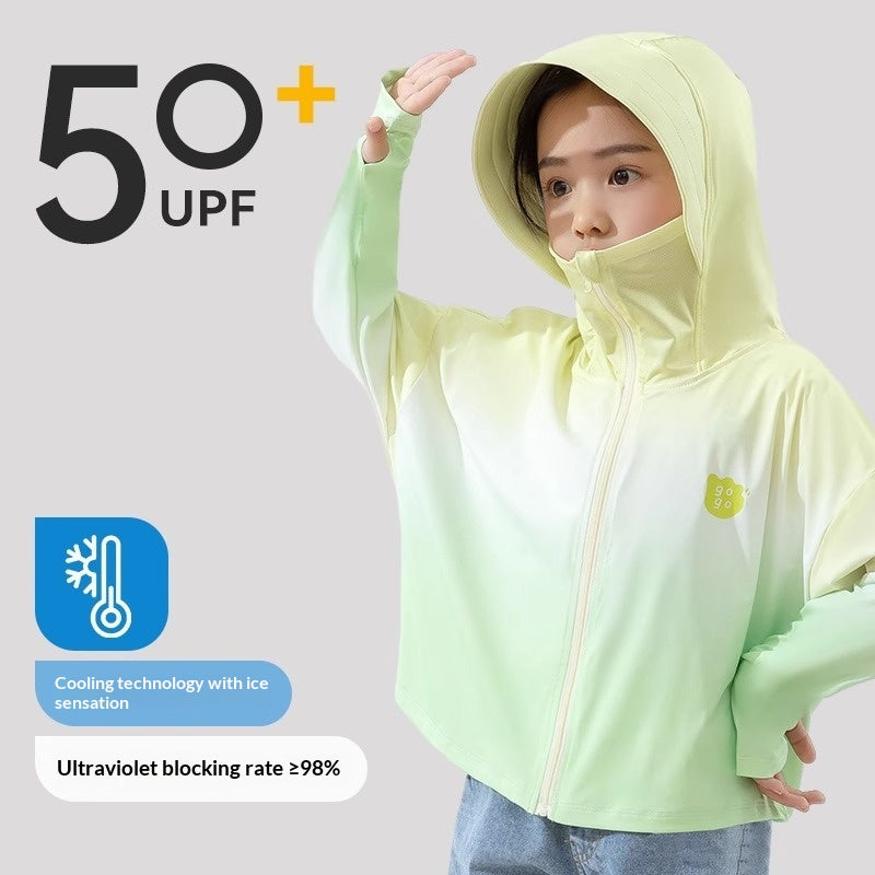 Enfants Gradient Summer Ice-Silk Cooling Veste Vêtements de protection solaire
