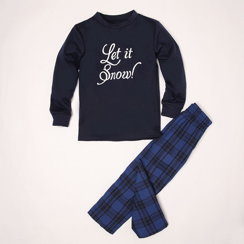 Lettre de Noël européenne et américaine Impression Vêtements parent-enfant