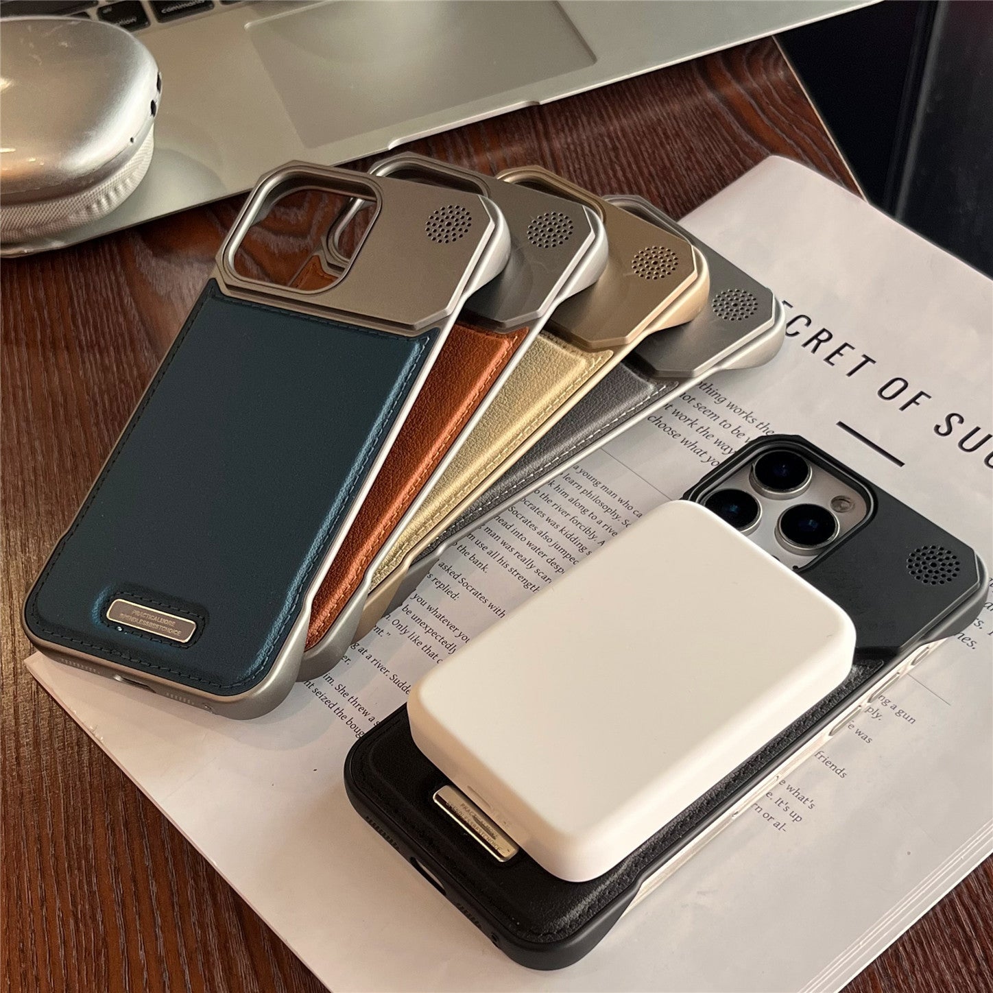 Aromatherapy Leather Magnetic Phone Case 17 High-grade Frameless Hard Protection Case