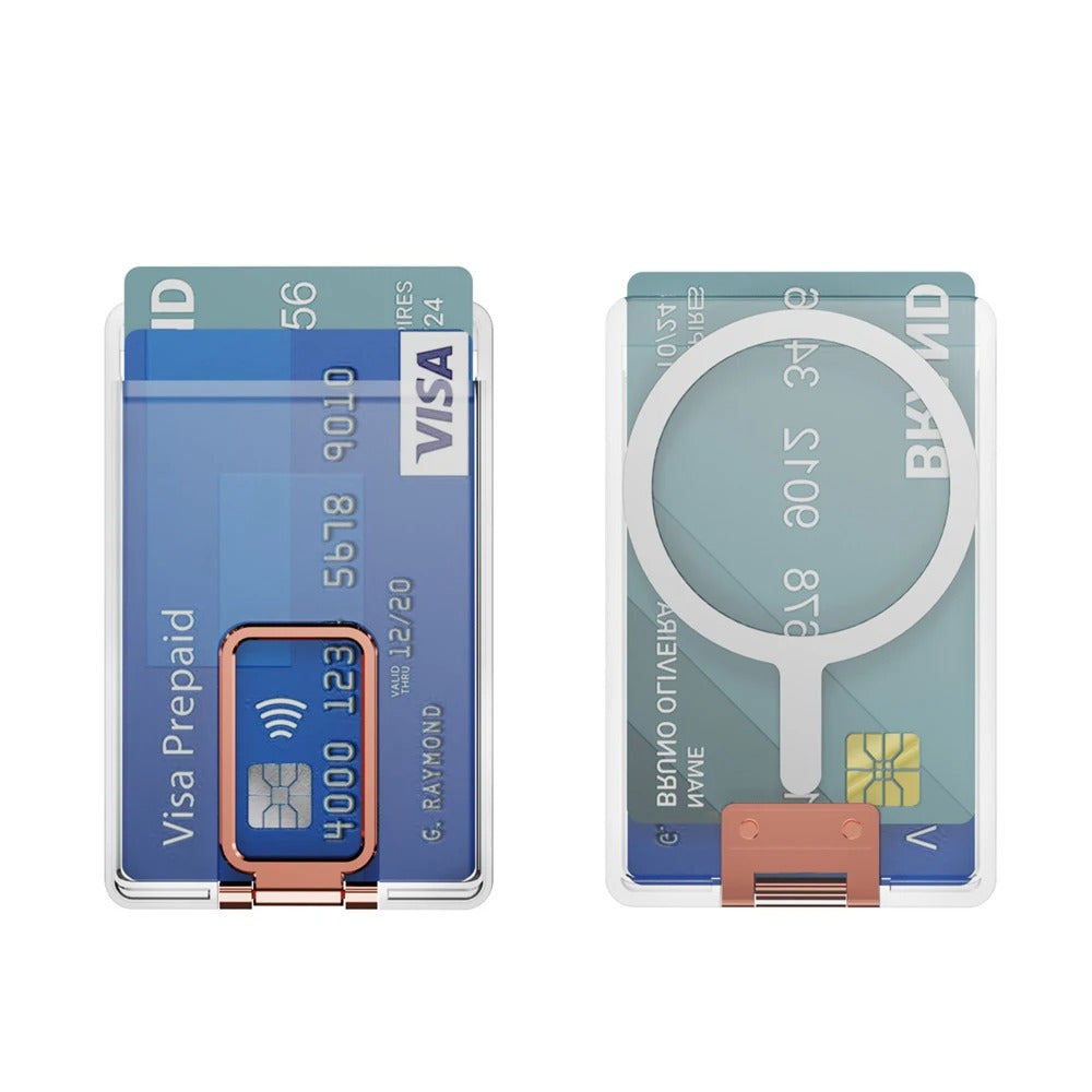 Support transparent porte-carte magnétique