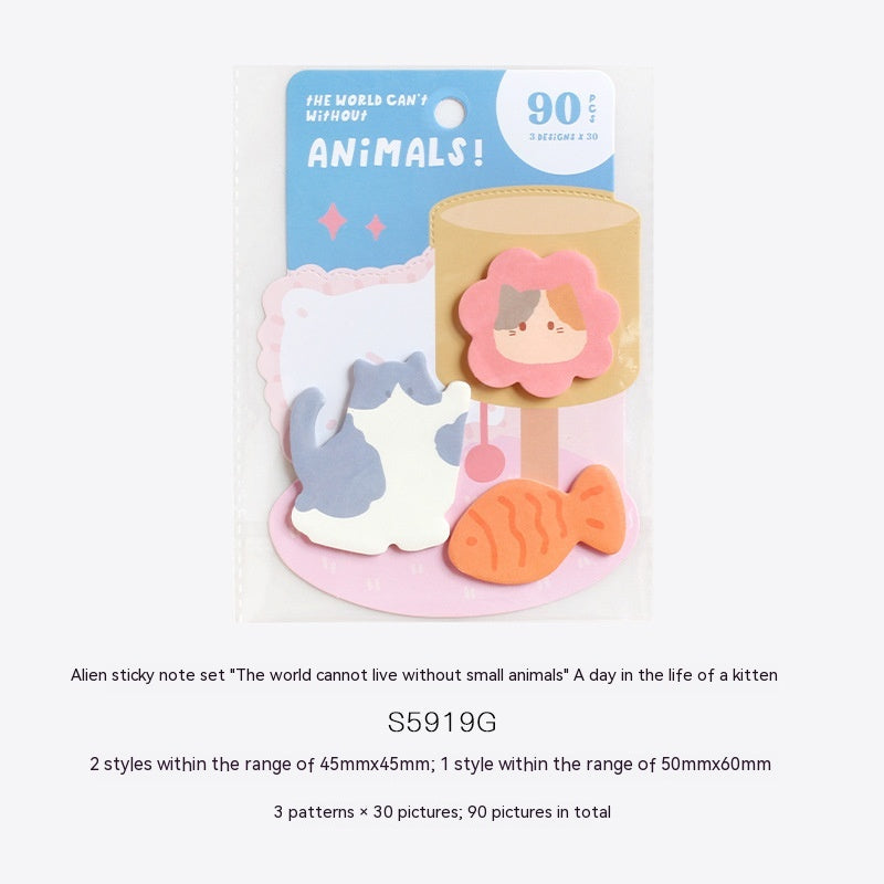 Carte d'amour Le monde ne peut pas être sans petit animal en forme Sticky Note Set Student Memo Mes