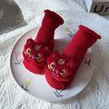 Bébé Hiver Grand Rouge Terry Chaussettes de sol antidérapantes