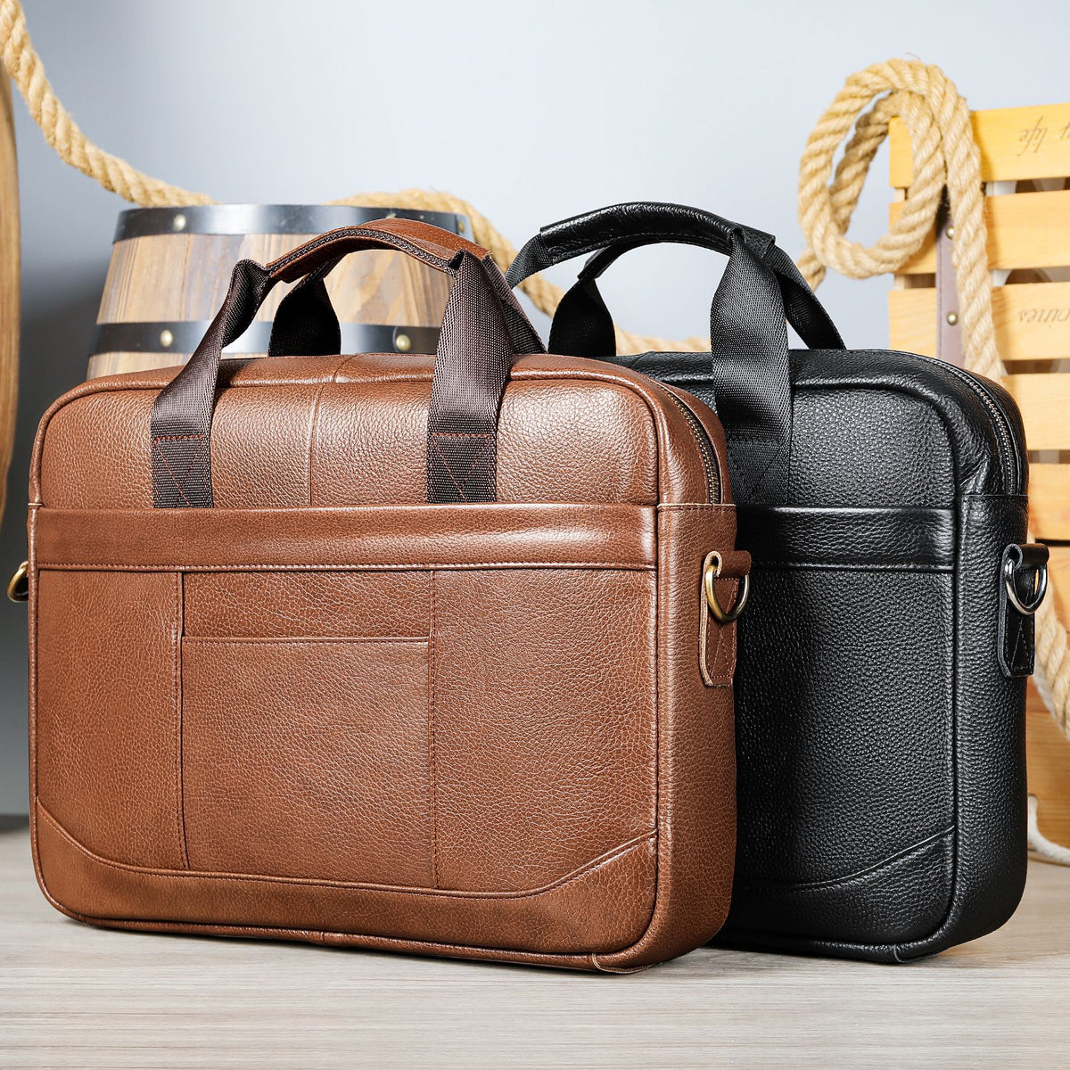 Document officiel de l'homme Sac en cuir pour ordinateur occasionnel